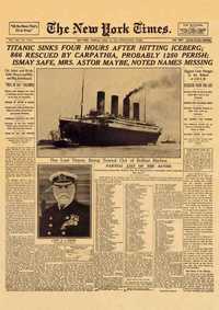 Плакат постер на крафт бкмаге The New York Times катастрофа Титаника