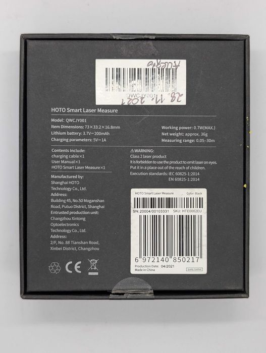 Xiaomi Hoto Smart Laser Measure QWCJY001