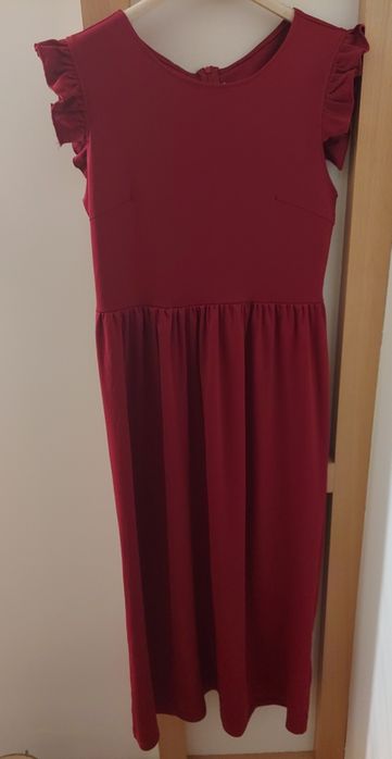 Długa sukienka Burgund rozm M