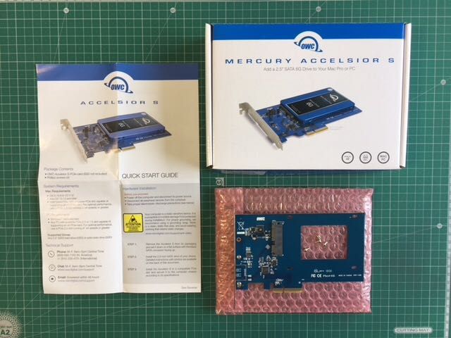 Placa PCIe OWC Mercury Accelsior para drive 2,5” Mac/PC, como nova