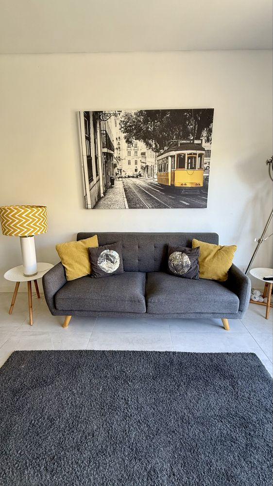 Sofa 3 lugares cinzento