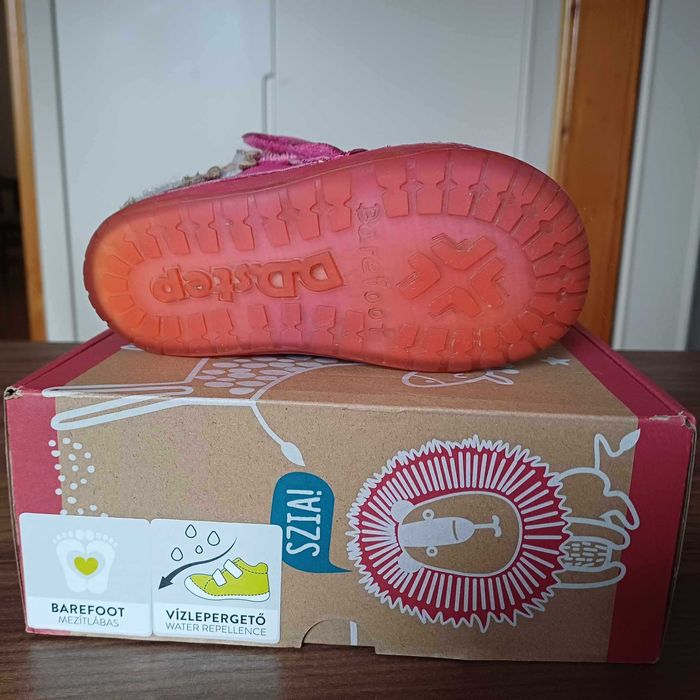 Buciki zimowe, śniegowce dla dziewczynki DD step barefoot różowe 24