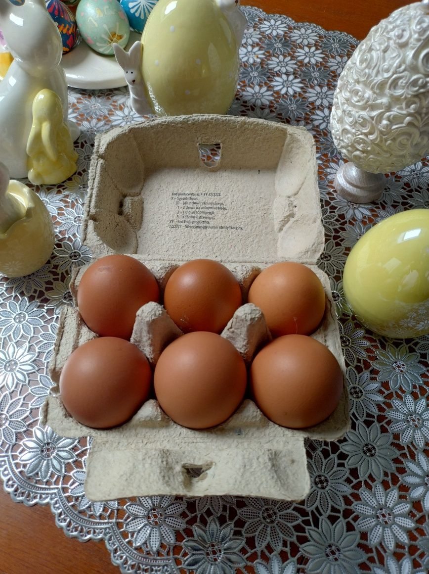 Swojskie jajka od kur z wolnego wybiegu.