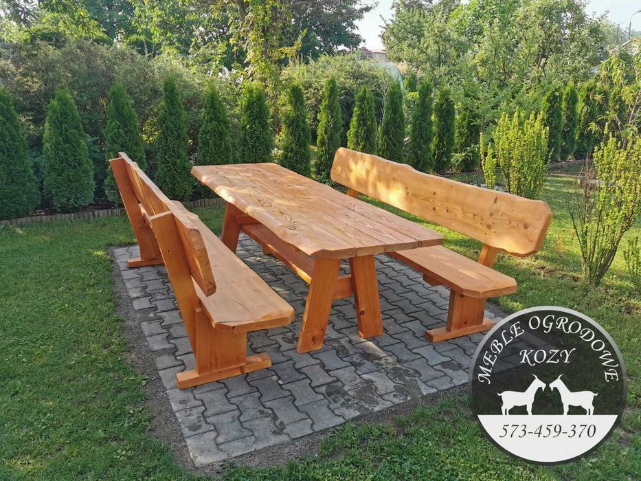 NOWE CENY! Meble ogrodowe drewniane góralskie. Lite drewno ławka stół