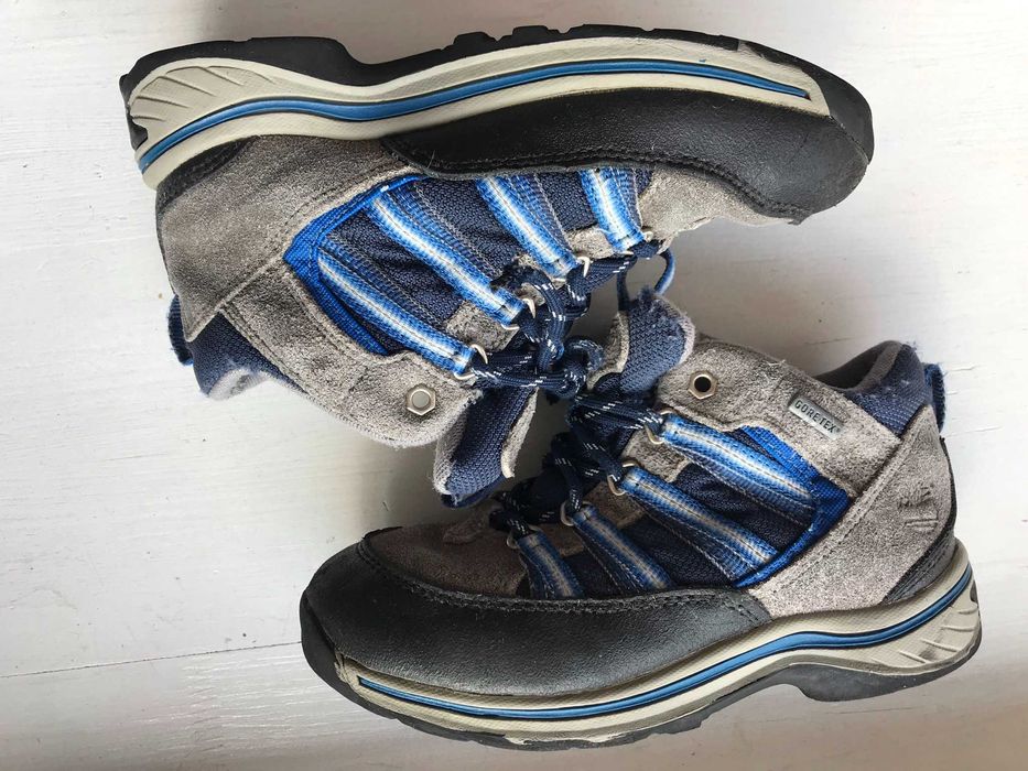 Granatowe niebieskie szare trapery śniegowce Timberland 32 nad kostkę