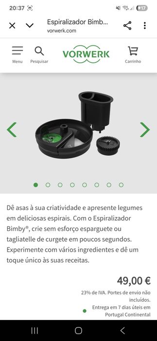 Acessórios Bimby TM5 / TM6 — Espiralizador e Mandolina (Novos / Pou