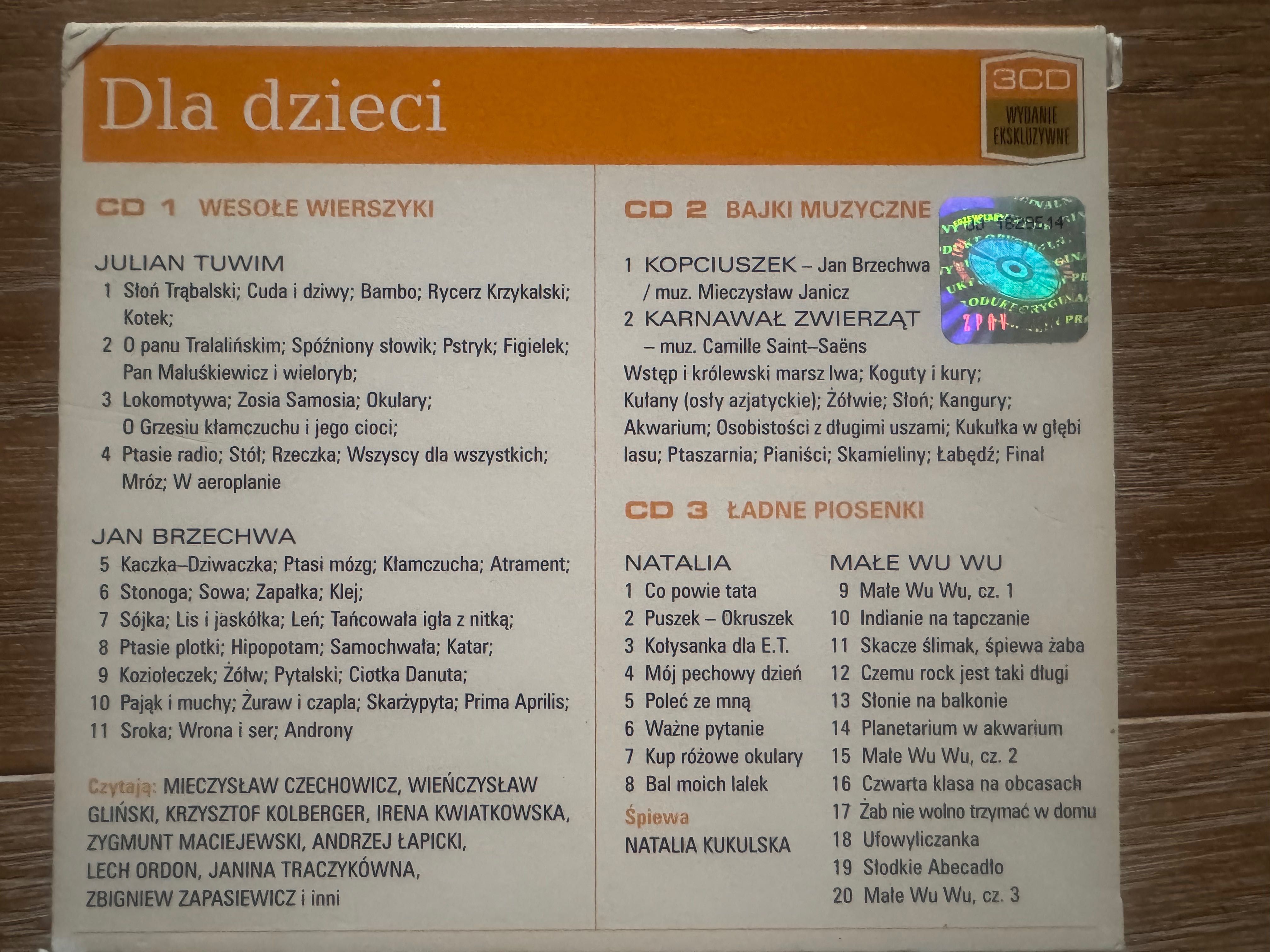 Dla Dzieci - zestaw 3 CD Wesołe wierszyki, Bajki muz. i Ładne piosenki