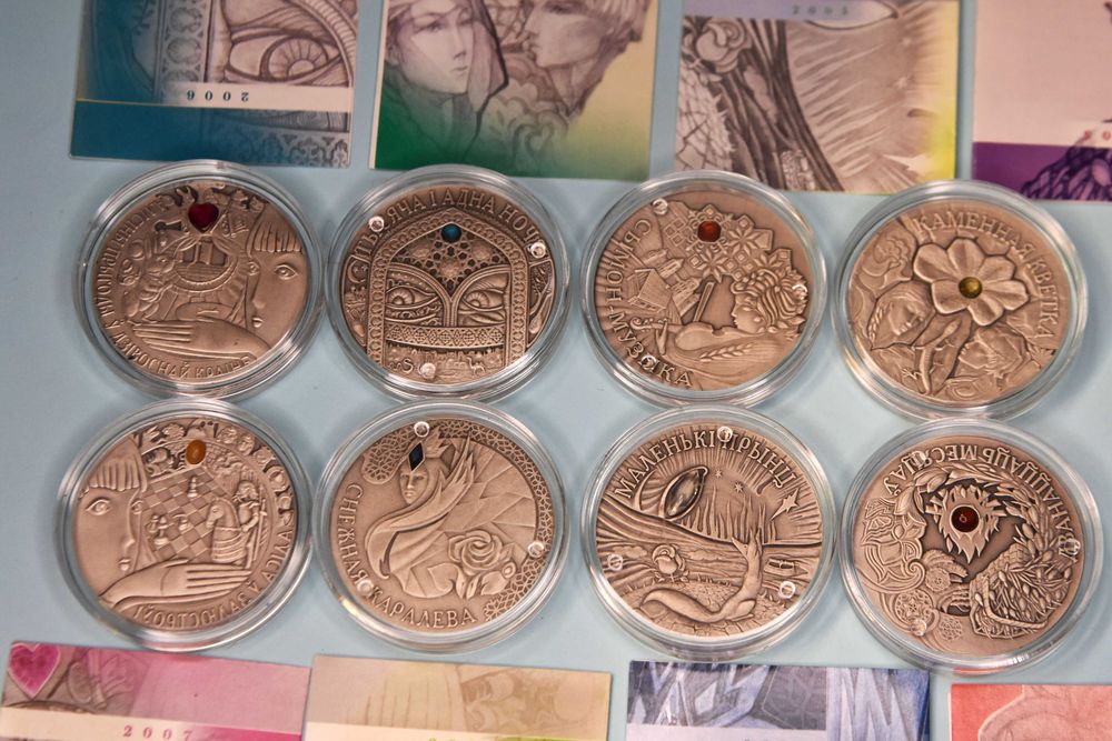 Zestaw Srebrnych Monet Białoruś 8 x 20 rubli Bajki Narodów Świata