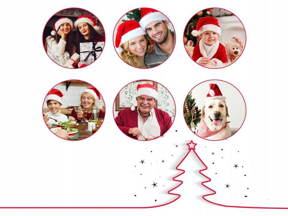 CZAPKA ŚWIĘTEGO MIKOŁAJA Puszysta Czerwona. Dobra Jakość Ho Ho Ho !!!