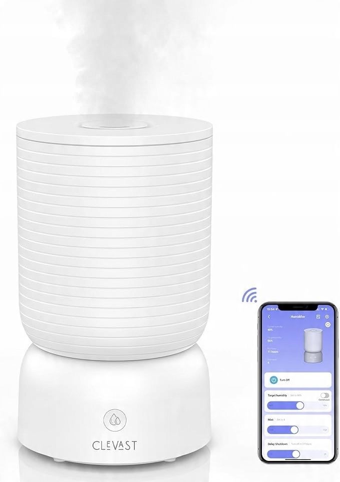 CLEVAST Nawilżacz, 3L aromaty, kontrola wilgotności i sterowanie Wi-Fi