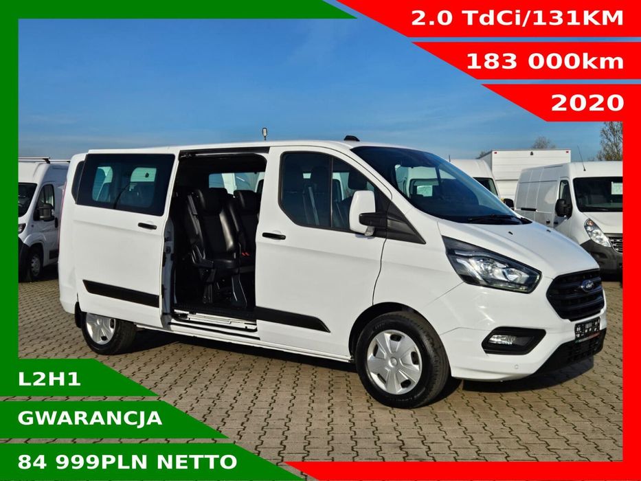 Ford Transit Custom Long 9-osobowy *84999zł NETTO* 2.0TdCi/131KM Kamera Tempomat Czujniki
