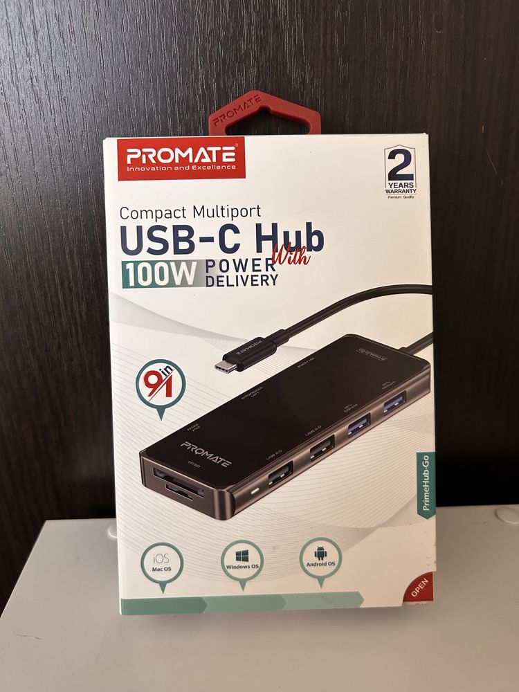 Новий USB-C хаб 9-в-1 Promate PrimeHub-Go