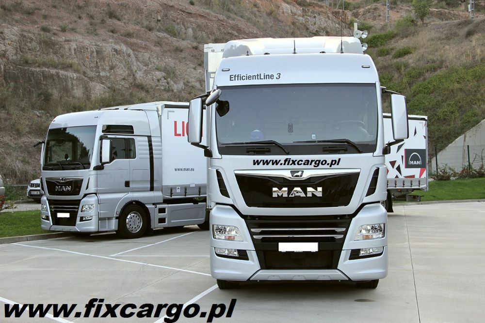 Transport ciężarowy TIR 1-24t firana plandeka platforma solo bus 13,6m