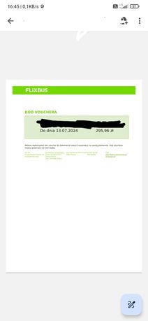 Flix Bus voucher