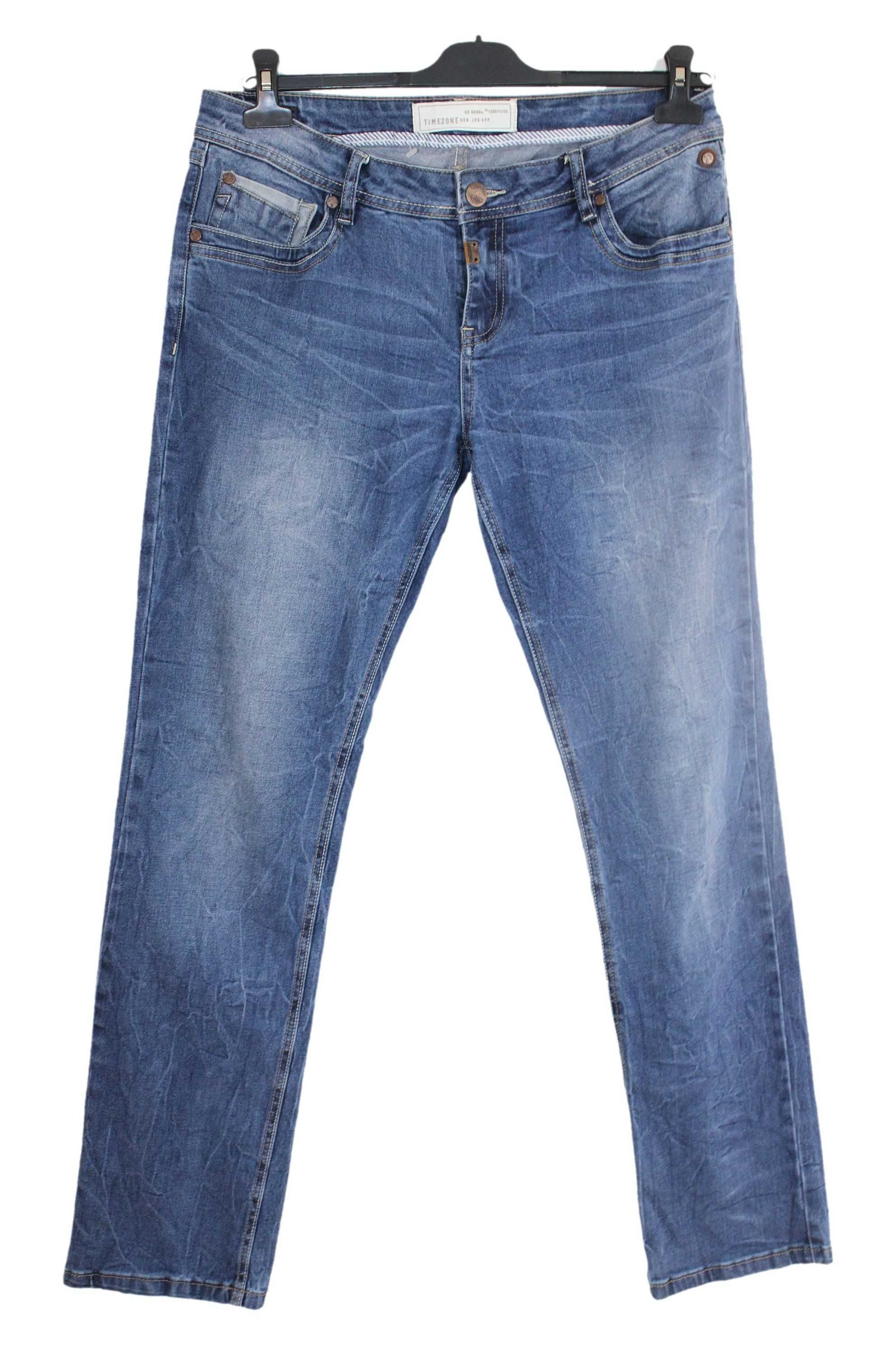 w8 TIMEZONE Stylowe Męskie Niebieskie Proste Spodnie Jeans L