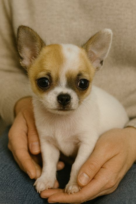 Chihuahua piesek wychowany przez behawioryste i kynologia.