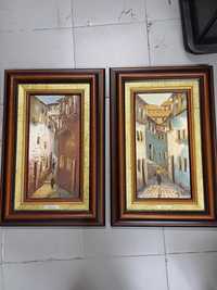 2 Quadros com pinturas a óleo de A.Gomes Batista