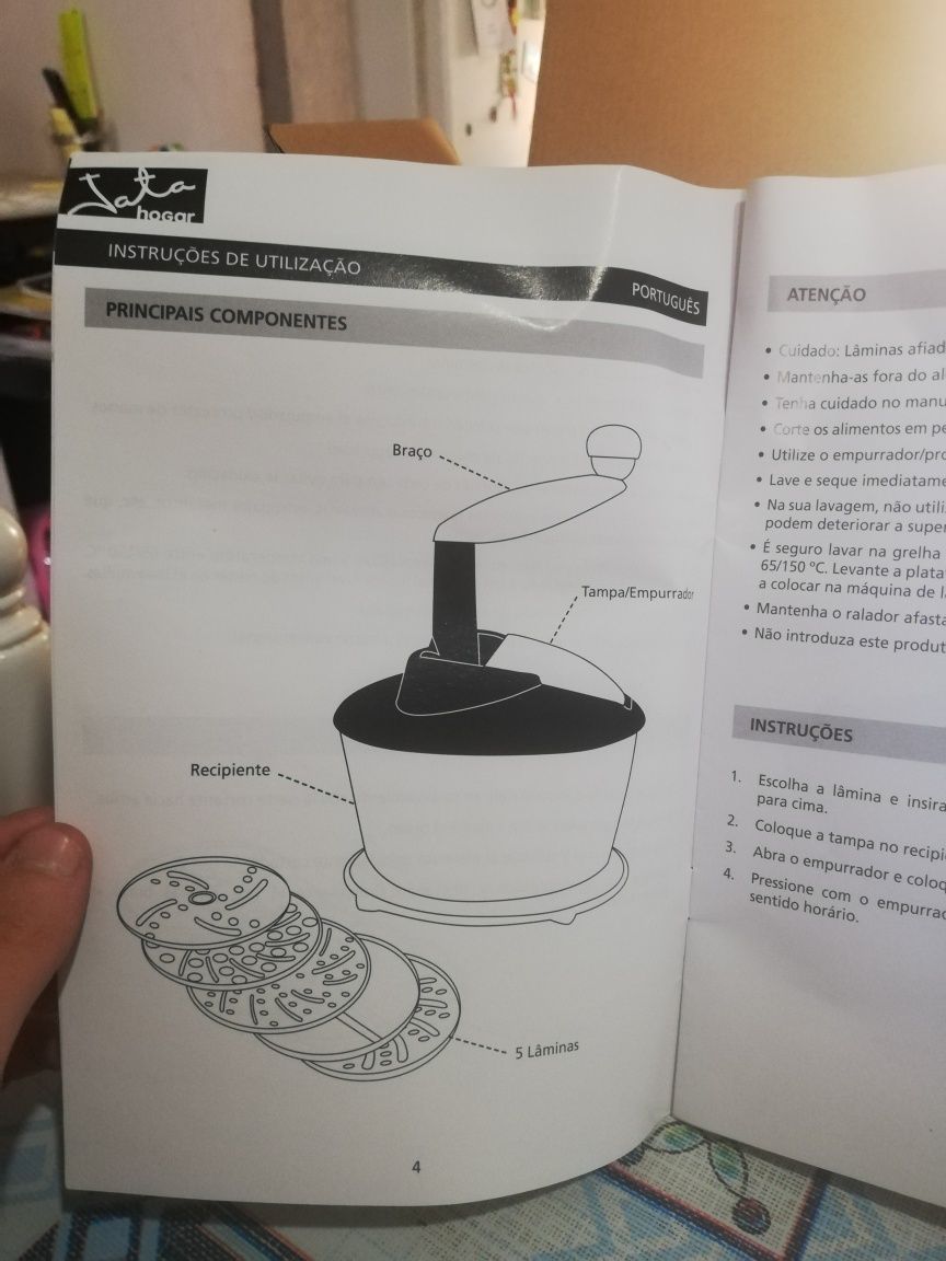 Ralador com 5 lâminas em Inox