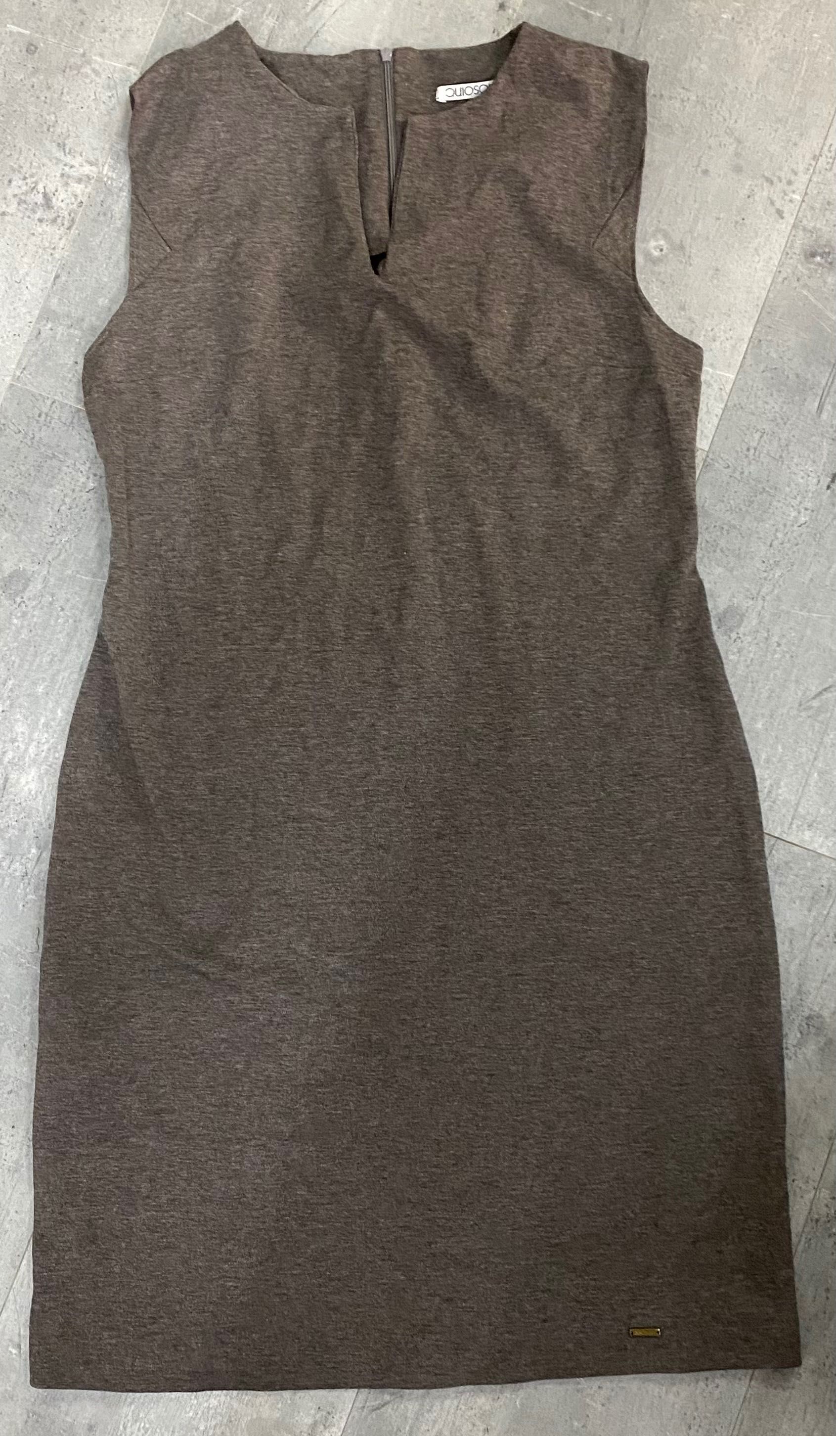 Brązowa Ołówkowa sukienka toupe L -XL quiosque