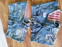 Spodenki zestaw krótkie dżinsowe jeansowe z kieszeniami