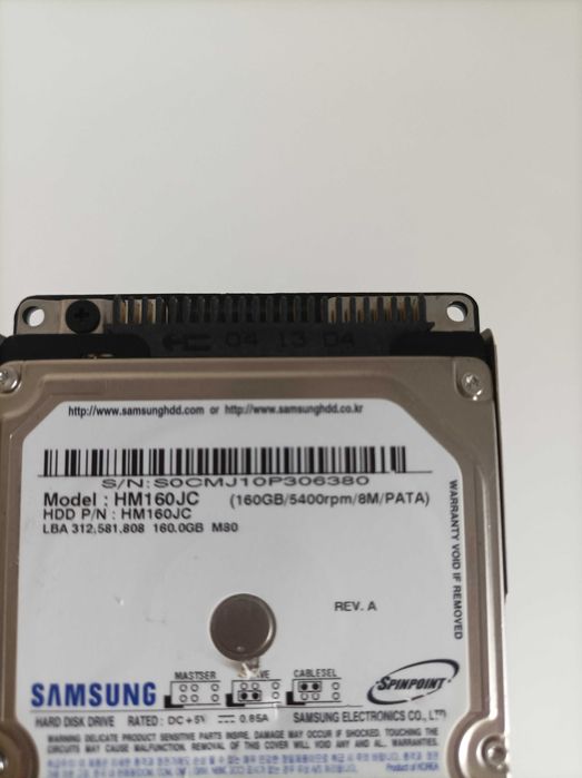 Disco Rígido 2.5 HDD Samsung spinpoint m80 HM160JC 160GB PATA