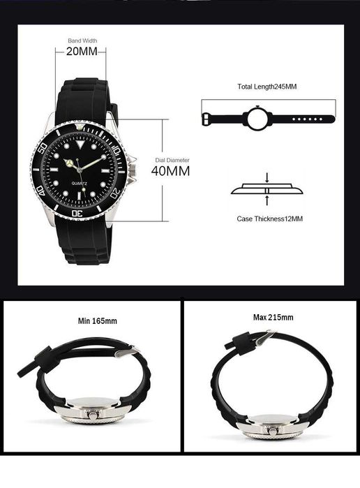 Zegarek męski czarny ruchomy bezel z japońskim mechanizem Seiko
