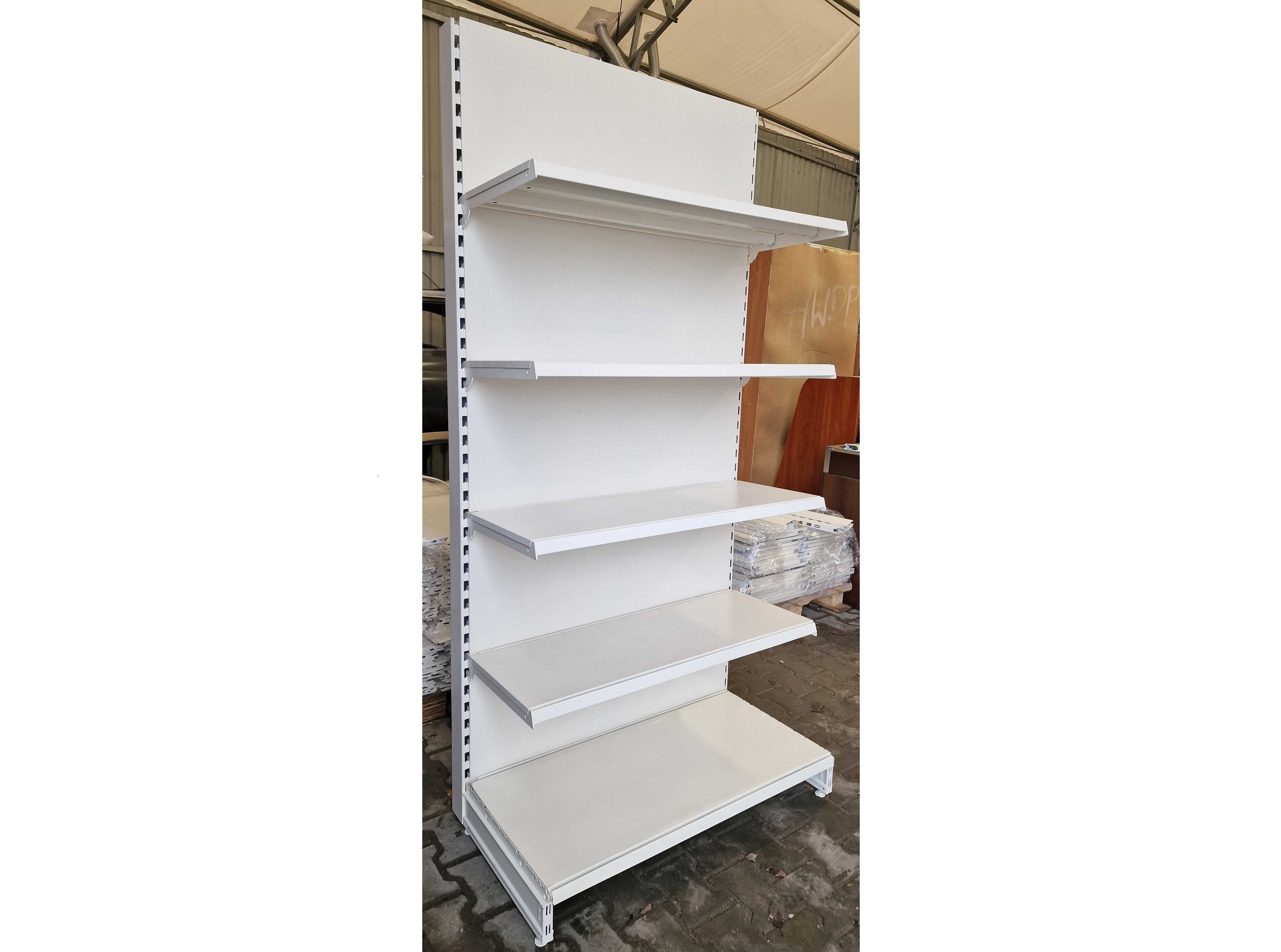 Regał sklepowy używany, moduł dostawny, regał metalowy 210/100/47