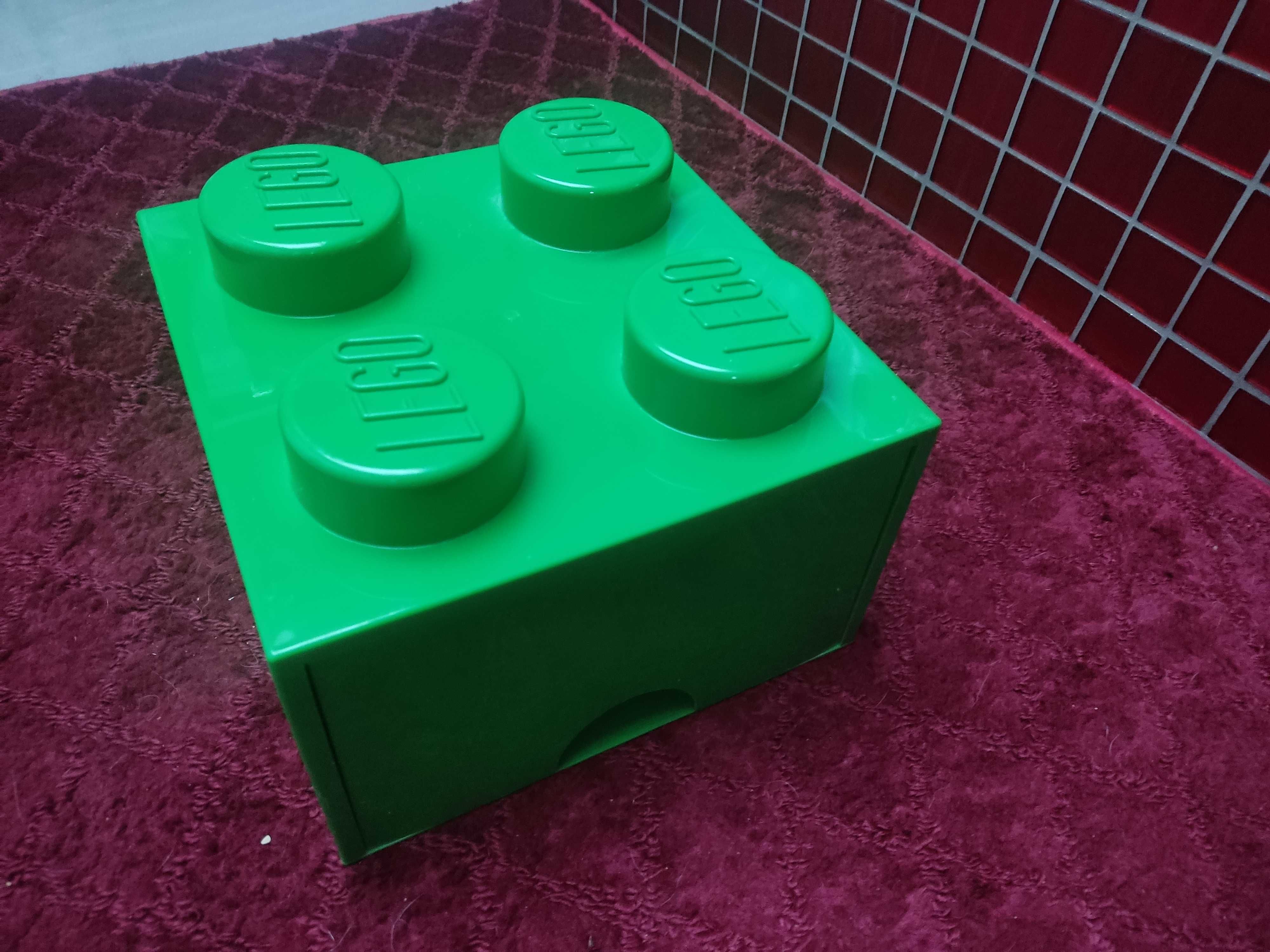 LEGO Pojemnik na klocki brick z szufladą 2x2 zielony
