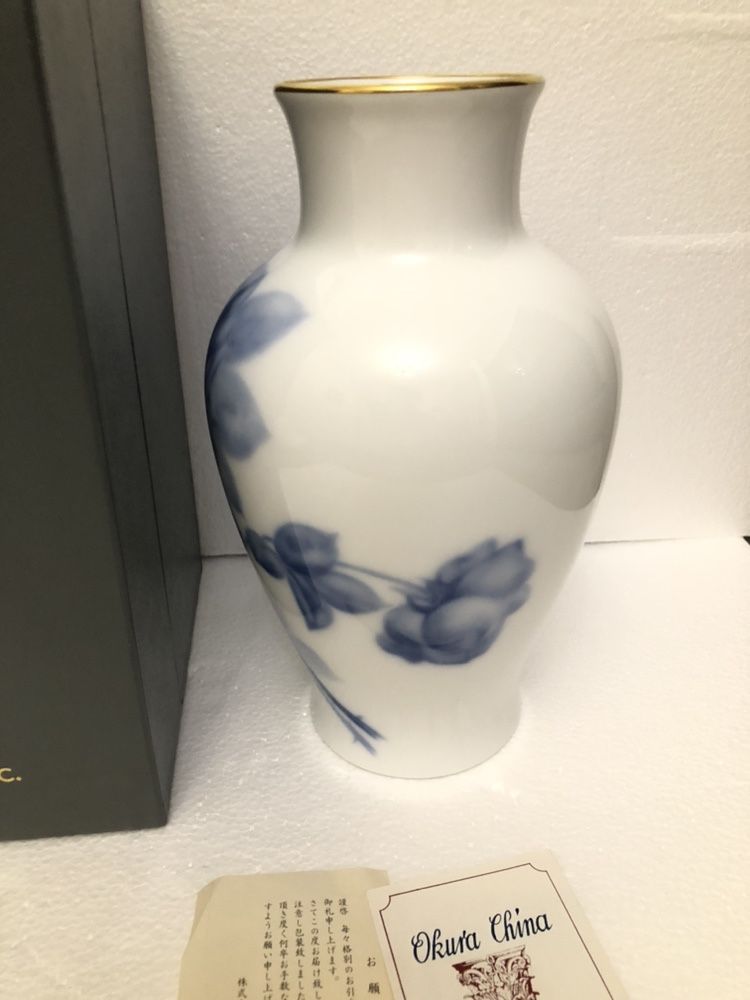 Ваза японська Okura China «Блакитна троянда»