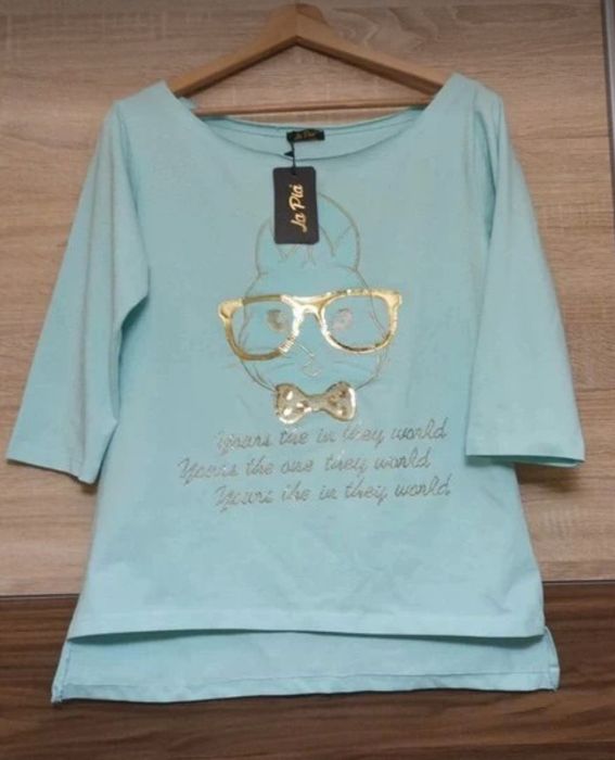 Nowa bluzka mięta z króliczkiem