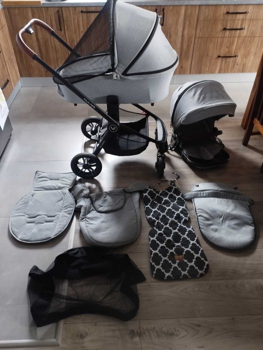 Wózek Muuvo Quick 2.0 2w1 Gondola Spacerówka Mega zestaw.  Stan BDB