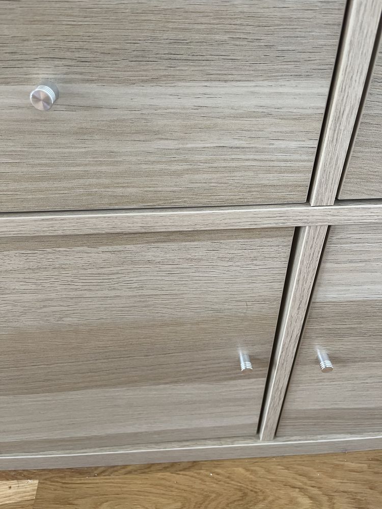 Kallax Ikea imitacja dębu z drzwiczkami i szufladami