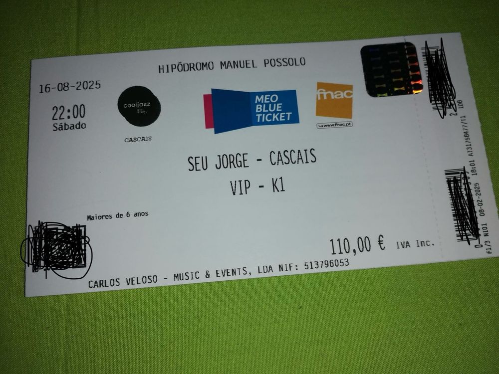 bilhete Seu-Jorge cascais vip-K1