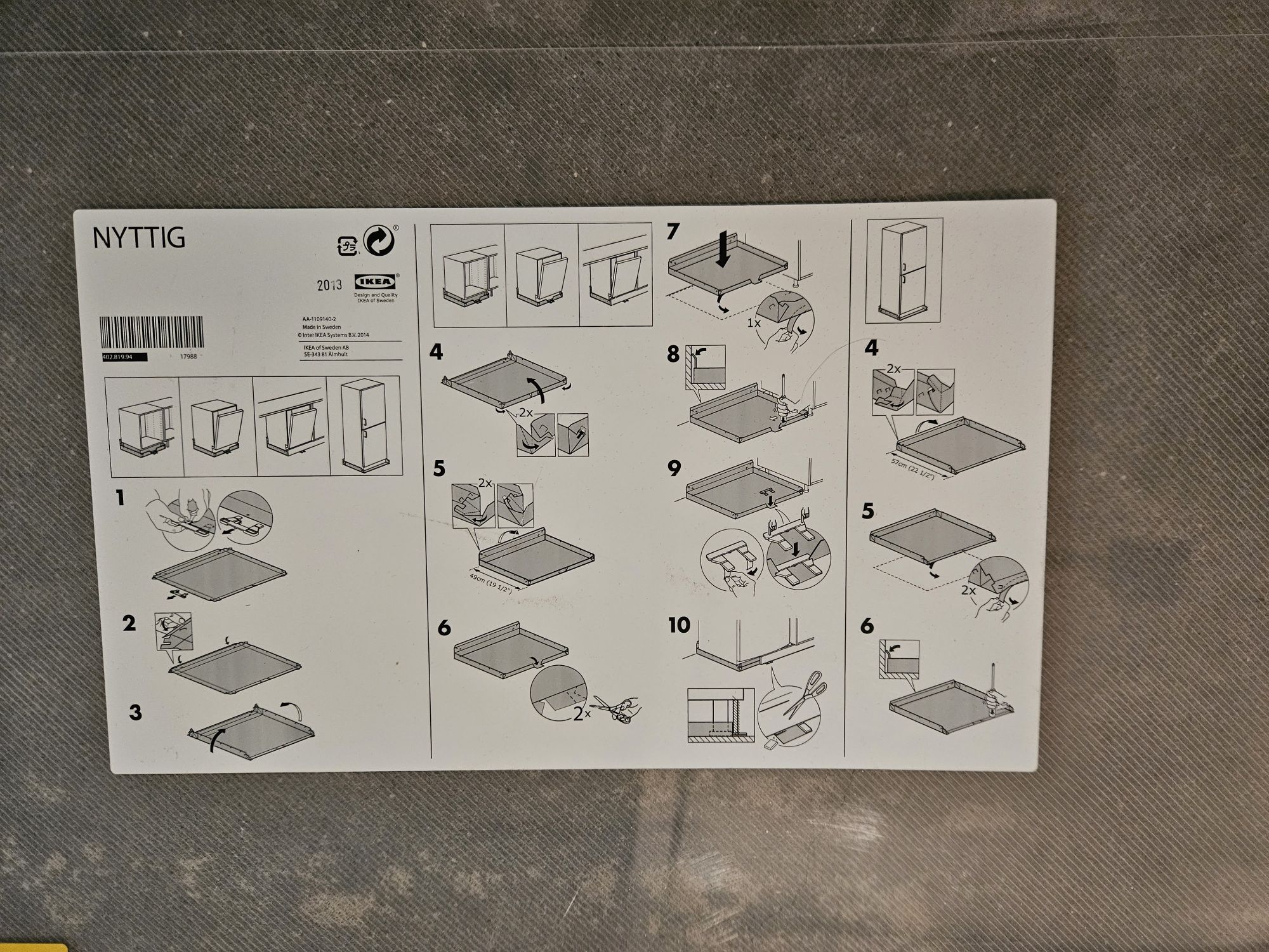 Ikea Nittyg ochraniacz podłogi pod lodówkę
