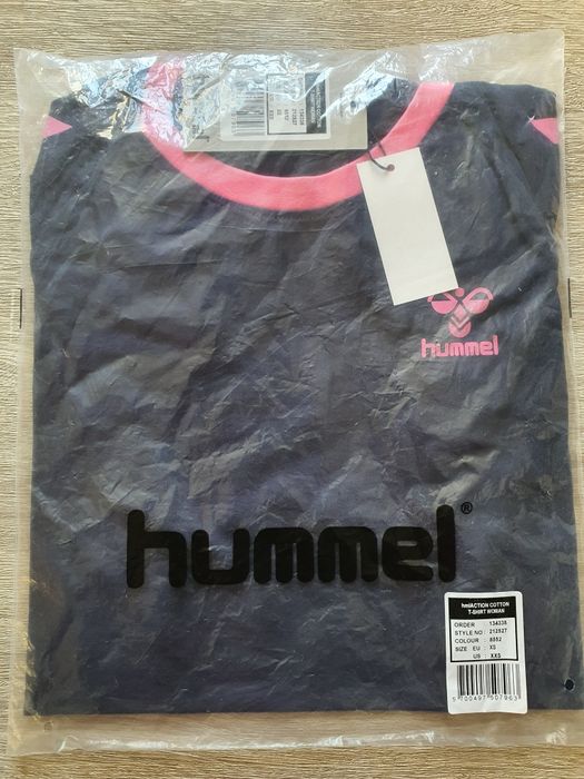Koszulka bawełniana Hummel, damska, rozmiar XS, nowa w folii, kolekcja
