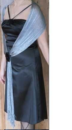 Sukienka czarna suknia M 38 studniówka wizytowa wieczorowa efekt WOW