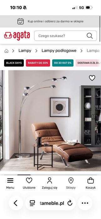 Lampa podłogowa srebrna