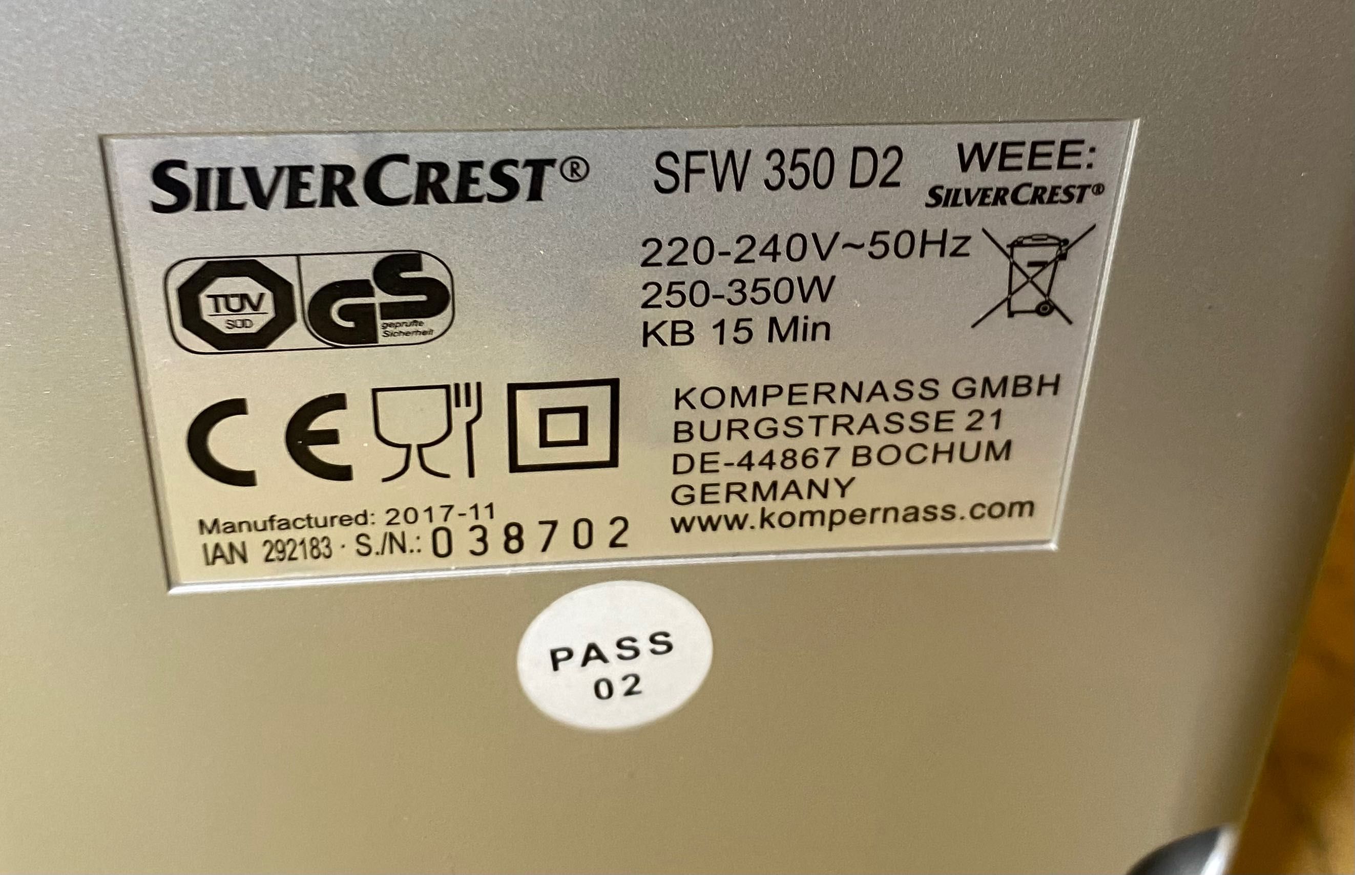 Мясорубка → Silver Crest SFW 350 D2 | НОВА ! | Germany !