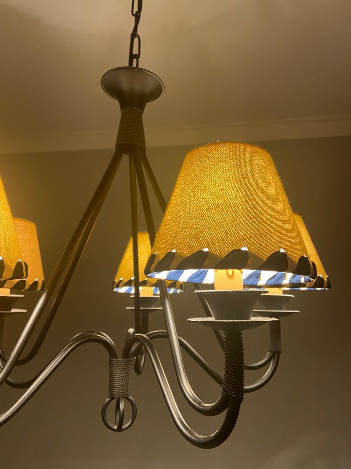 Candeeiro rústico para 5 lampadas
