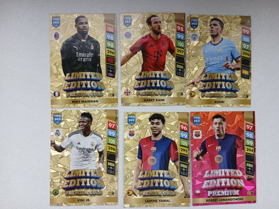Karty Piłkarskie Z serii Limited Edition Premium Gold i Premium