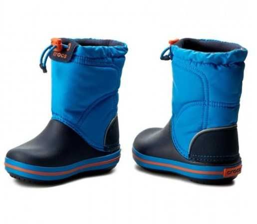 Крокс зимние сапоги детские Crocs Kids LodgePoint Boot синие