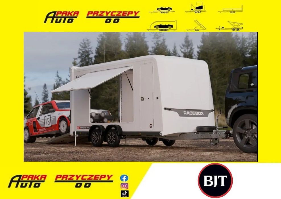 Brian James Trailers RACE BOX 4,5x1,9 M, Przyczepa do samochodów sportowych, quadów, motocykli, rowerów,DMC 3000 KG