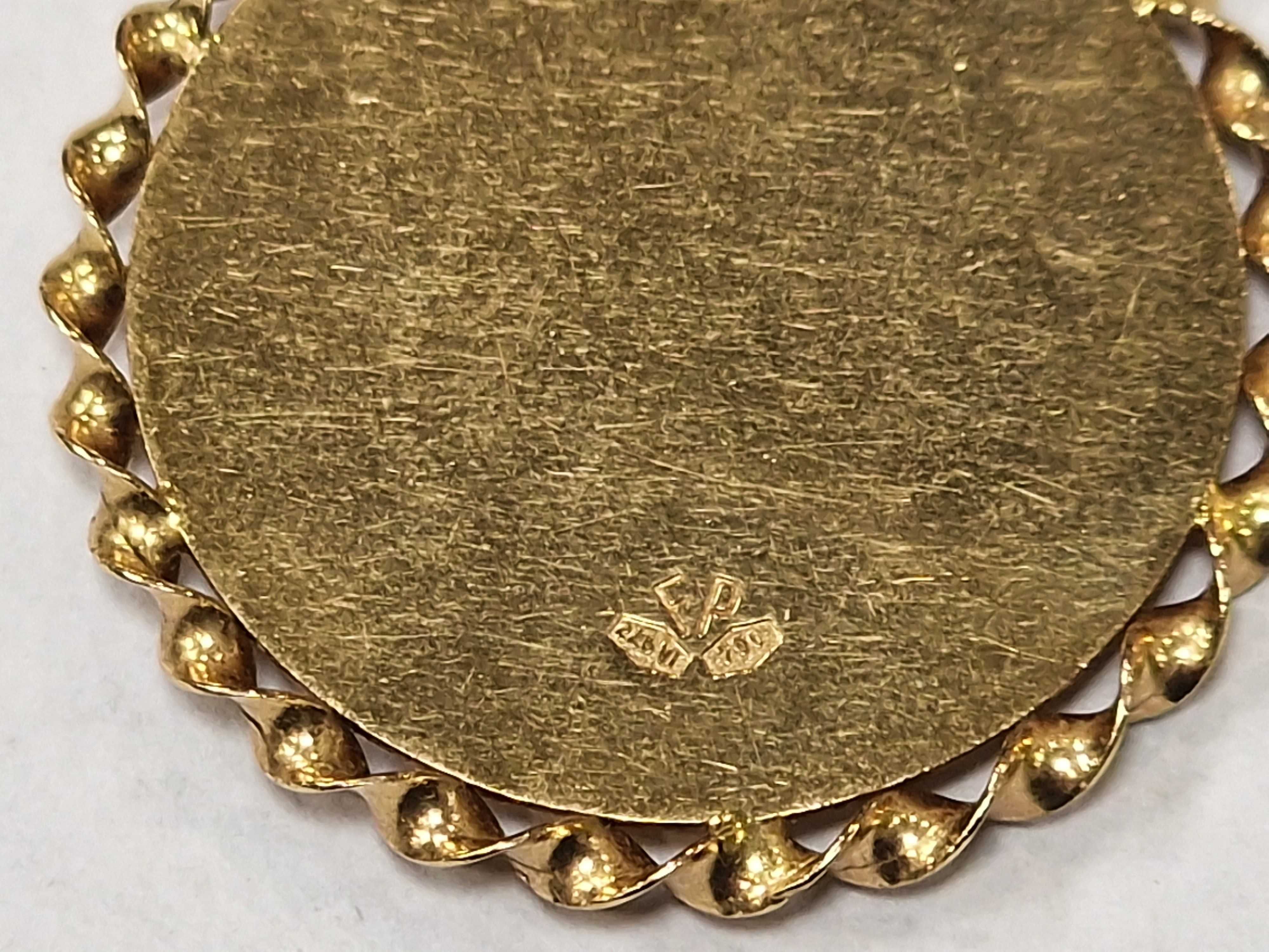Złoty wisiorek damski/ 750/ Nefretete/ 7.80 gram/ duży/ Lite złoto