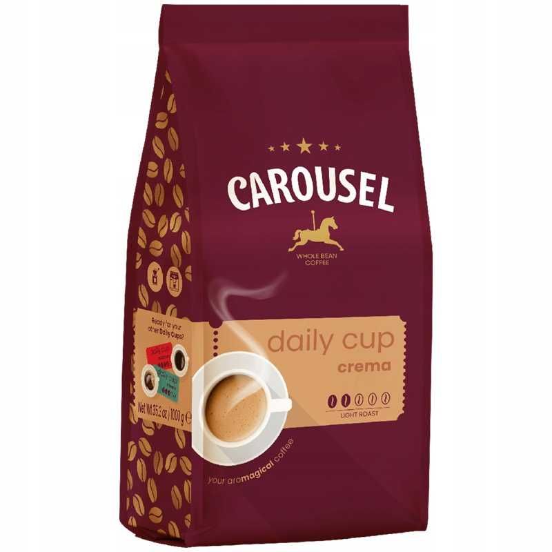 1KG Kawa Ziarnista CAROUSEL DAILY CUP CREMA Kawa Mieszana Pyszna