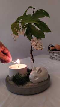 Великодній декор, весняний еко-декор, соєва свічка