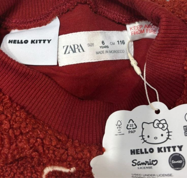 Nowa bawełniana bluza Hello Kitty Zara rozm.116