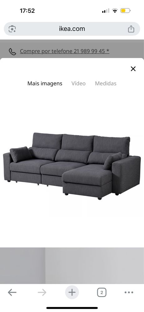 Vendo Sofá cama com chaise Longue ikea (Preco negociavel)
