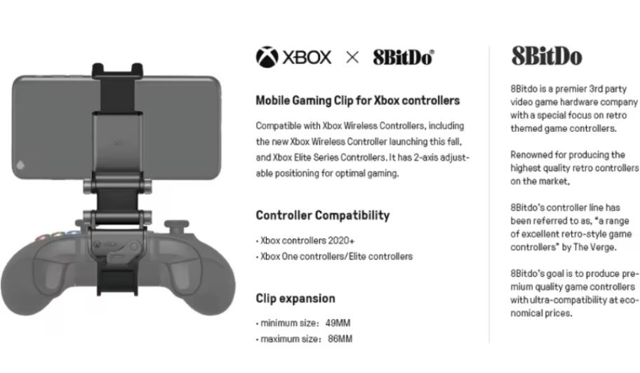 Mobile Clip da 8BitDo (p/ Xbox Controler)