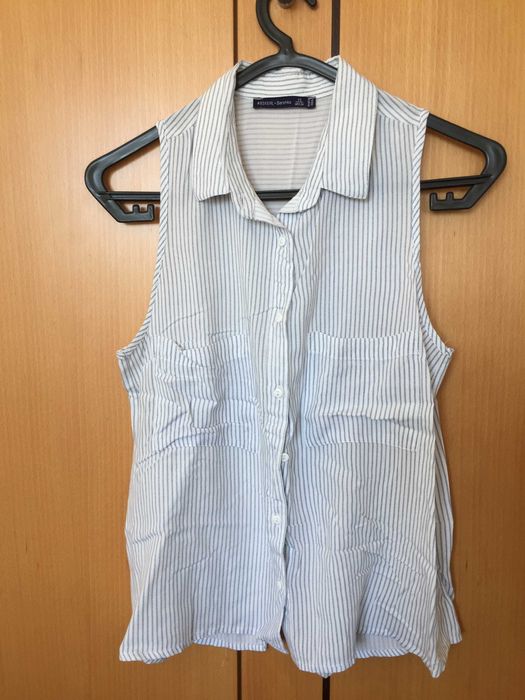 Blusa caveada às riscas - Bershka - Tam XS