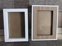 Małe, drewniane ramki fotograficzne, na zdjęcia - 2 sztuki